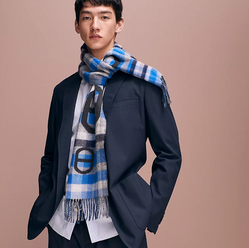 カシミアマフラー 25×150 cm 《タータン・マイヨン》