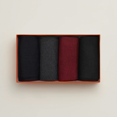 ウールソックス 4ペアセット H刺繍入り